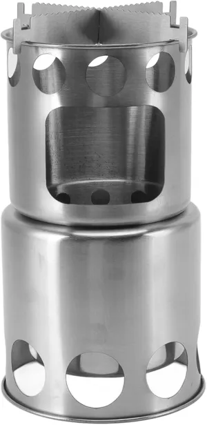 Tissting Camping Stove Mini Portable Wood Burning Camp Stove Stainless Steel Removable Camping Stove Camping Cookware Backpacking Stove with Storage Bag for Outdoor Camping Backpacking