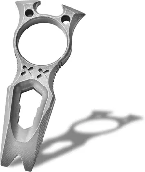 Titanium EDC Multi Tool with Wrench Bottle Opener Pry Bar Function Mini Portable Keychain gear outdoor Camping（Stonewashing）