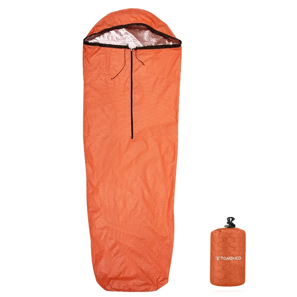 Tomshoo Emergency Sleeping Bag Lightweight Waterproof Thermal Sleeping Bag Survival Gear for Outdoor Hiking Camp Supplies Stuff