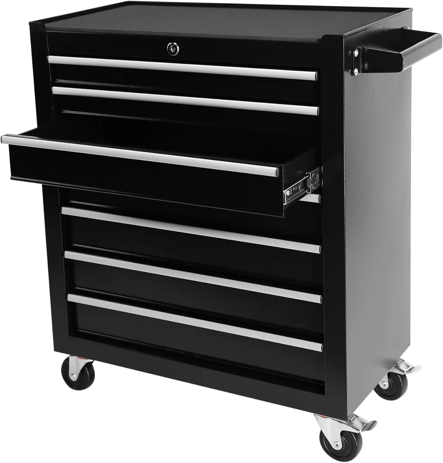 Tool Chest with 7-Drawer Tool Box Organizers and Storage,Rolling Multifunctional Tool Cart on Wheels,Tool Storage Organizer Cabinets for Garage,Warehouse,Repair Shop. (Black 2#)