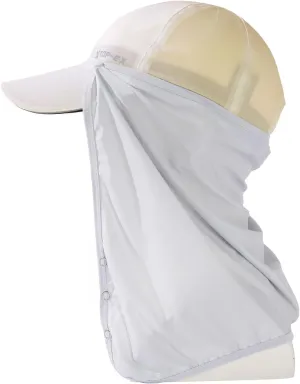 TOP-EX XL XXL Oversized Men Waterproof Beige Running Hydro Cooling Hat Detachable UV Sun Protection Neck Drape Baseball Cap for Large Heads