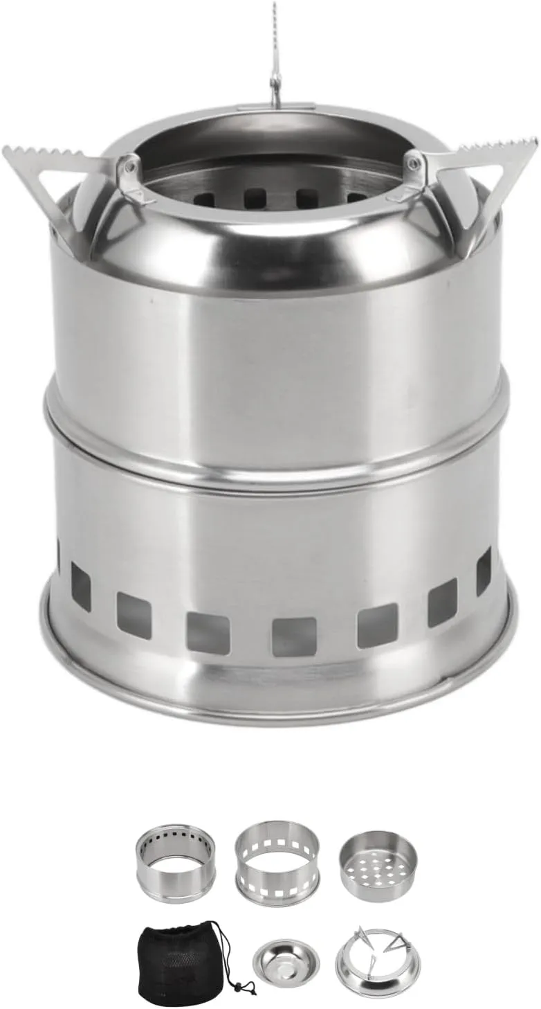 Topyond Camping Alcohol Stove, Alcohol Burner Stove,Mini Alcohol Stove for Camping Hiking Stainless Steel Campfire Stove with Storage Bag