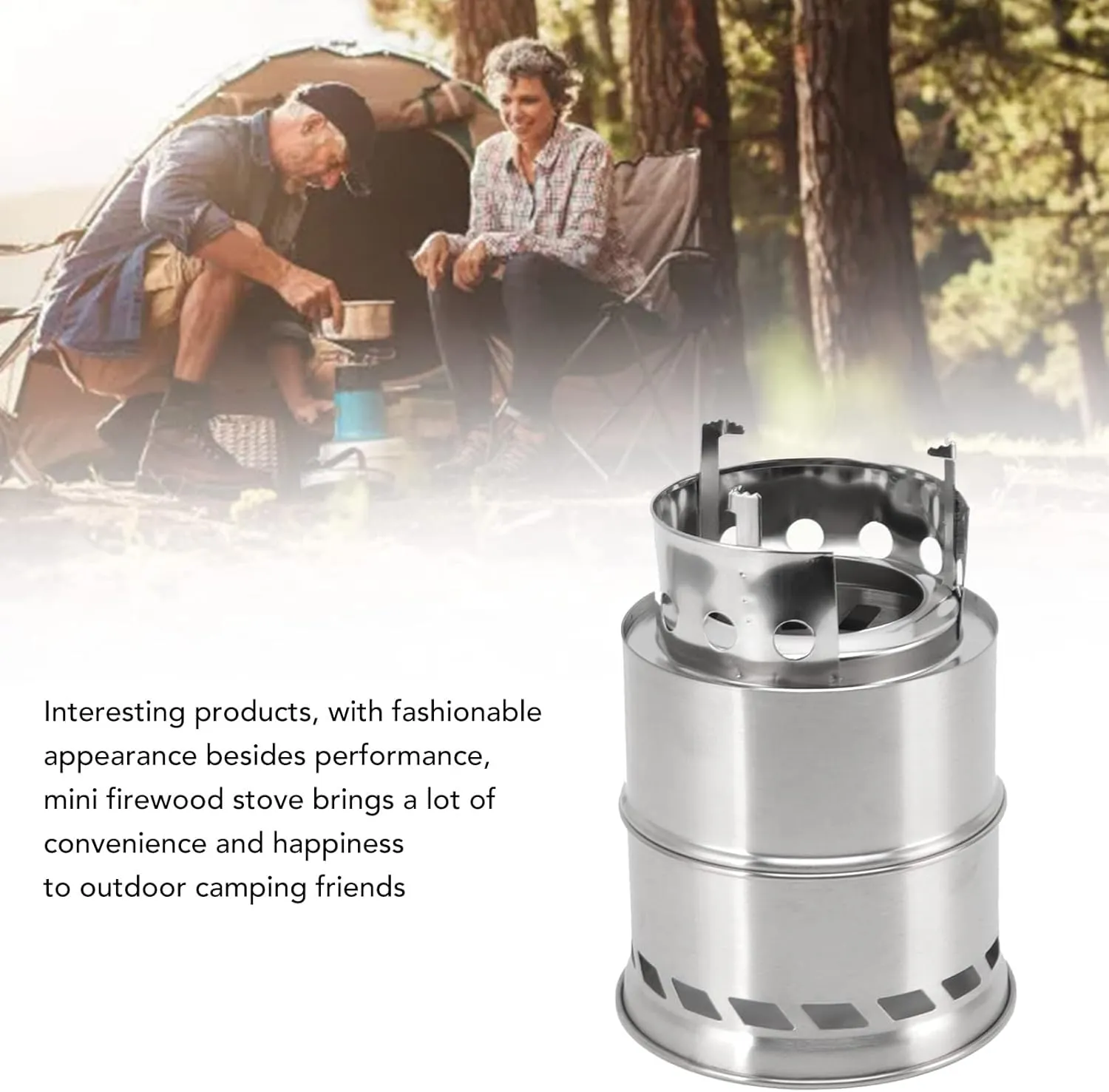 Topyond Camping Alcohol Stove, Alcohol Burner Stove,Mini Alcohol Stove for Camping Hiking Stainless Steel Campfire Stove with Storage Bag