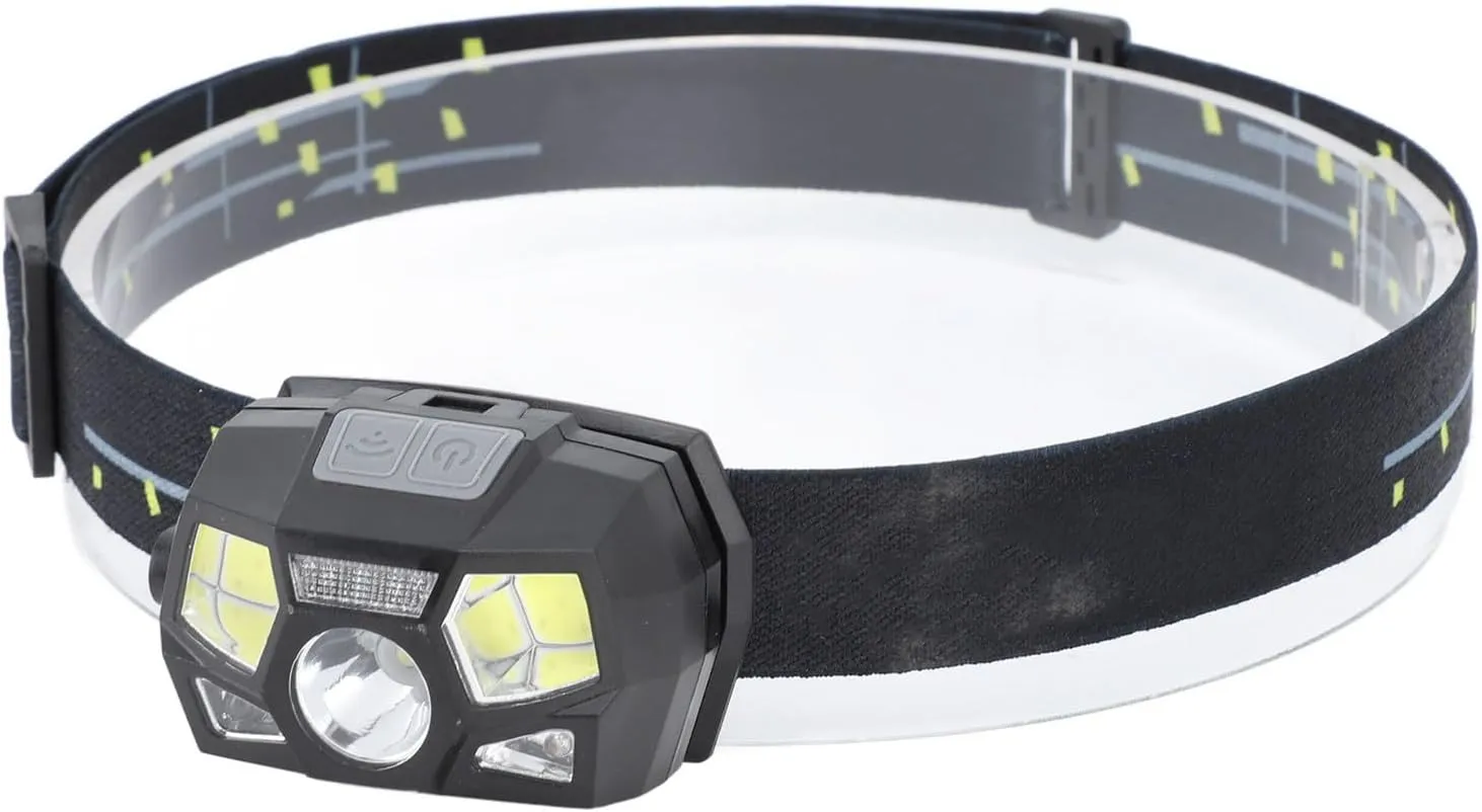 Topyond Rechargeable Headlamp LED USB Waterproof Headlights Camping Essential Flashlight Motion Sensor for Night Fishing Running Outdoor