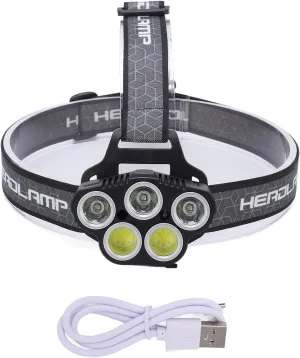 Topyond Rechargeable Headlamp,Six Modes Adjustable, Infrared Sensor System COB Headlight,IPX4 Waterproof for Outdoor Activities,Camping