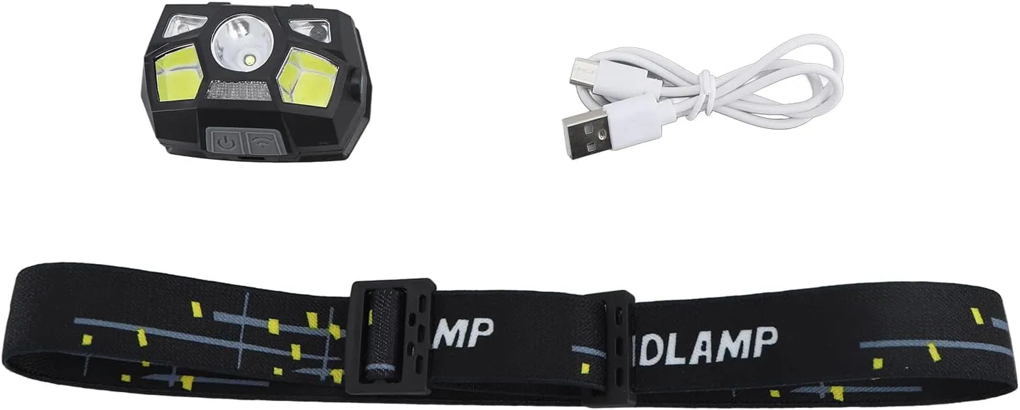 Topyond Rechargeable Motion Sensor Headlamp - Waterproof Outdoor Headlight for Night Camping, Fishing, and Running
