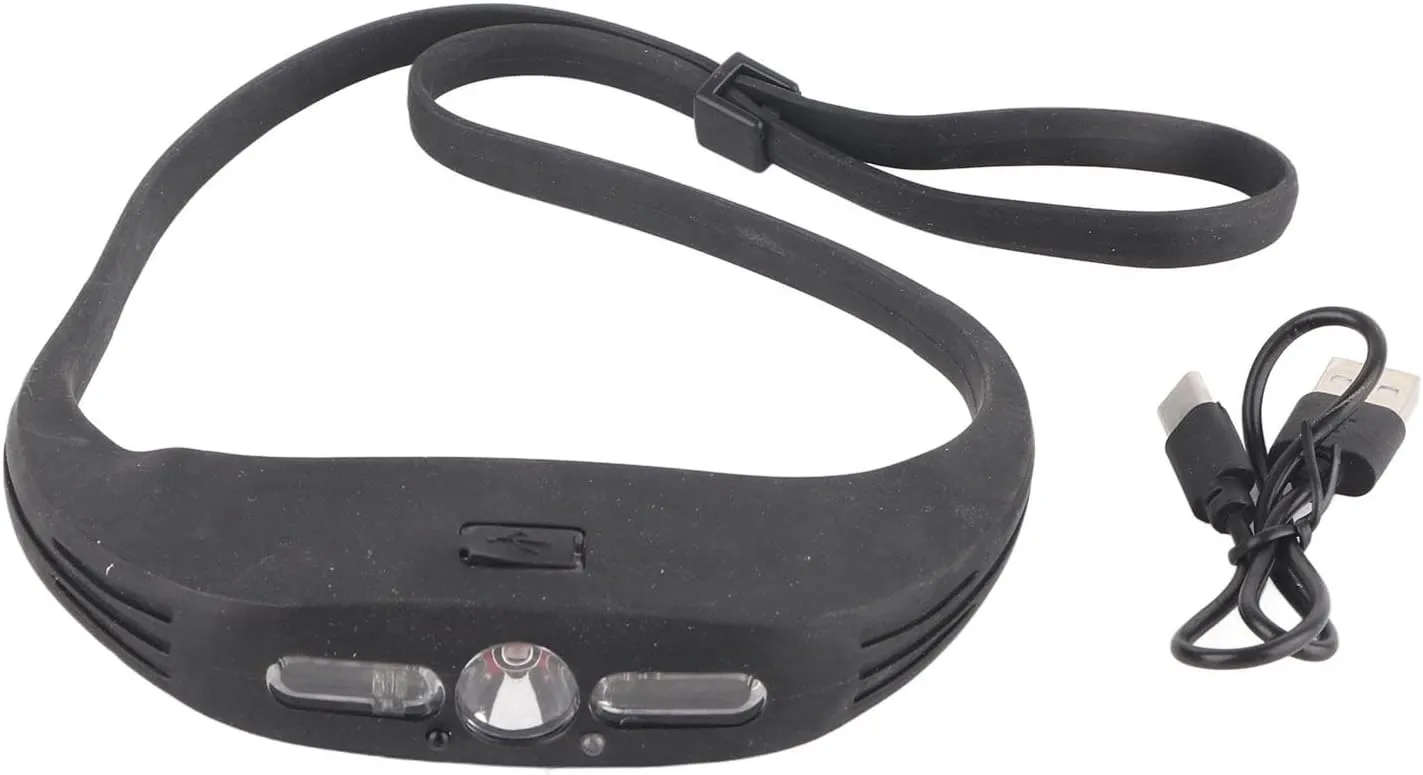 Topyond Ultralight Motion Sensor Headlamp - Rechargeable, Sensitive, Adjustable COB Headlight with Five Light Modes for Running and Outdoor Activities