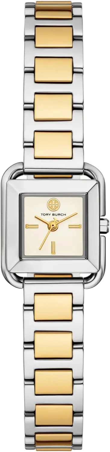 Tory Burch Women's Mini Kira Square Two-Tone Stainless Steel Bracelet Watch (Model: TBW6027)