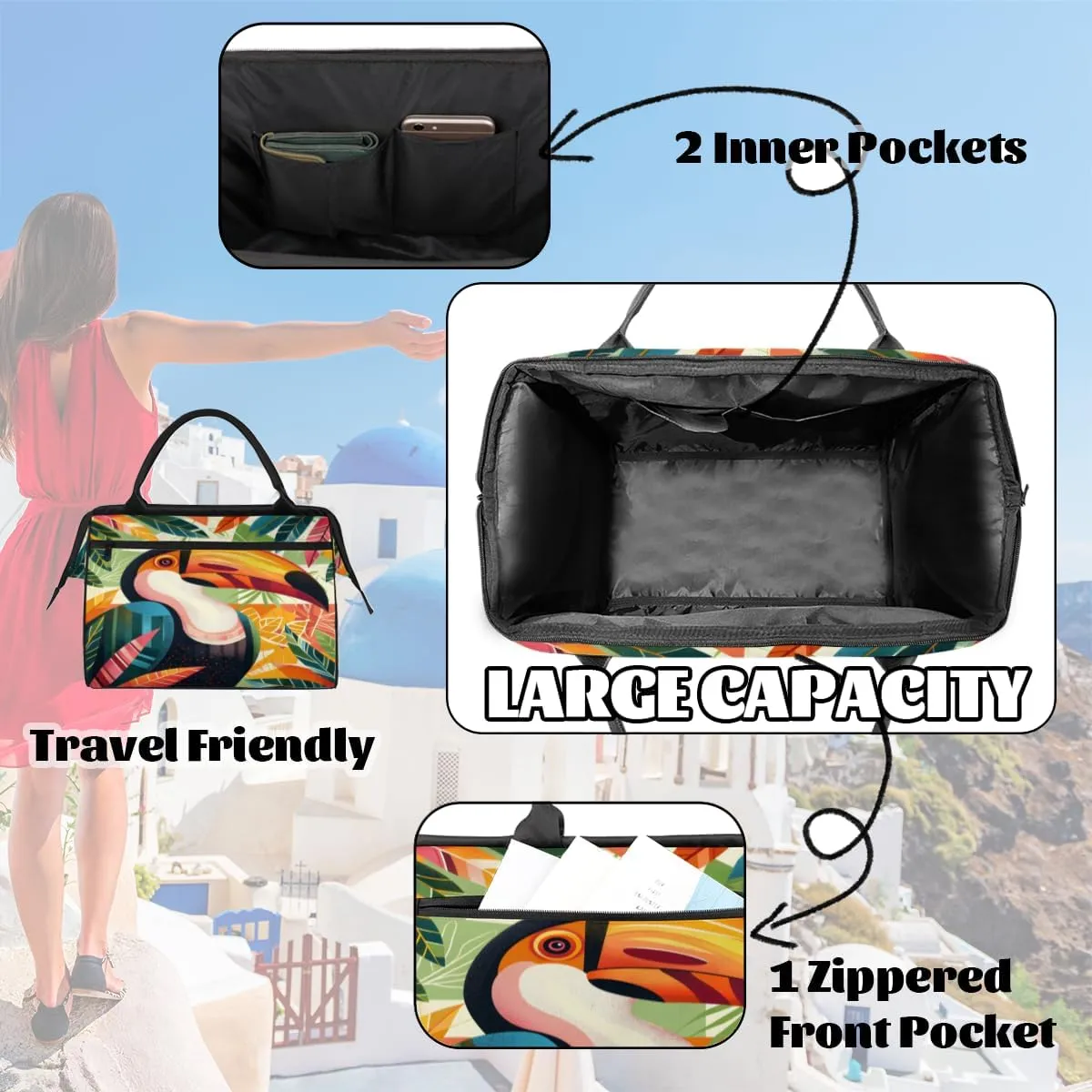 Tote Bag for Women, Lightweight Tote Bag with Zipper, Large Shoulder Bag Handbag for Travel, Work