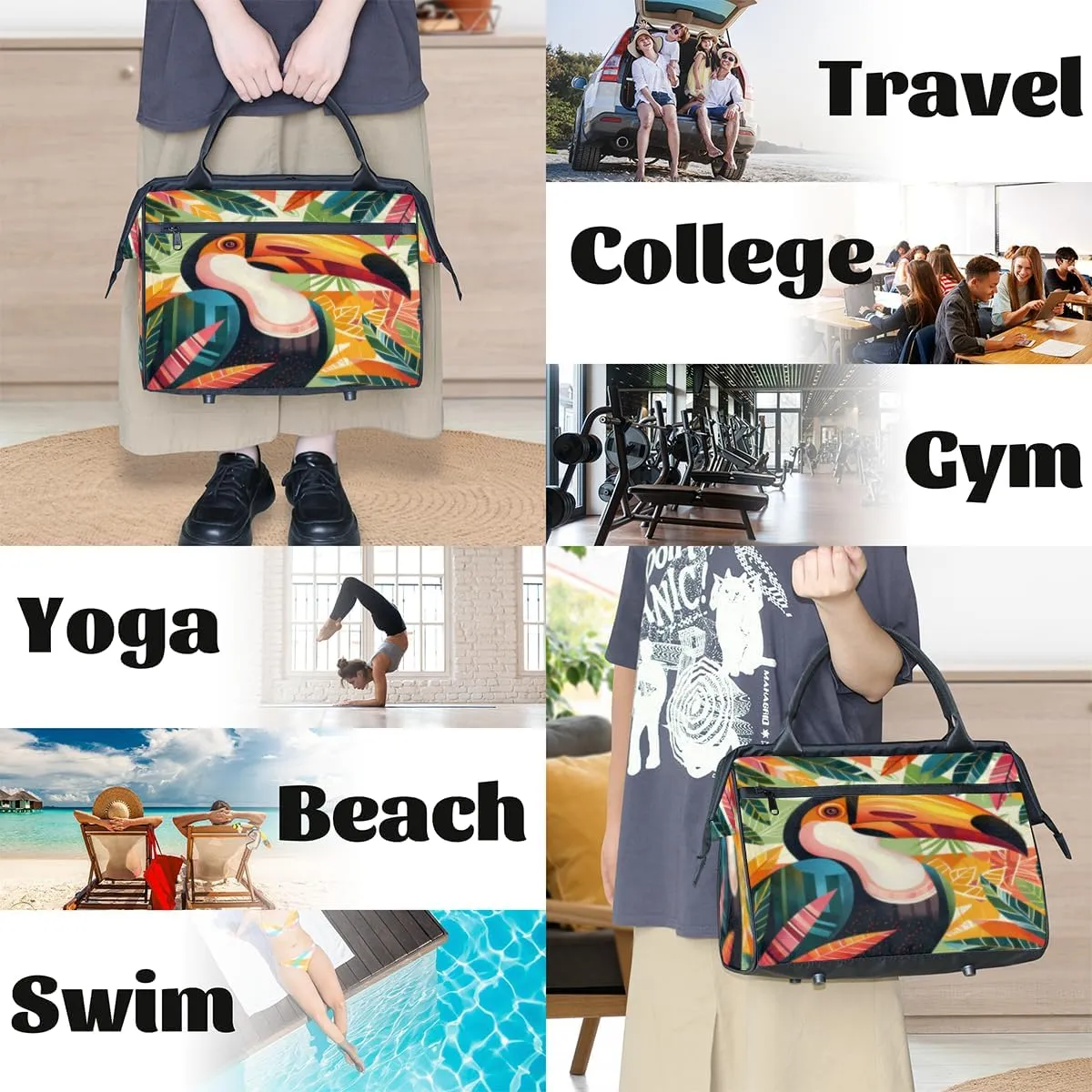 Tote Bag for Women, Lightweight Tote Bag with Zipper, Large Shoulder Bag Handbag for Travel, Work