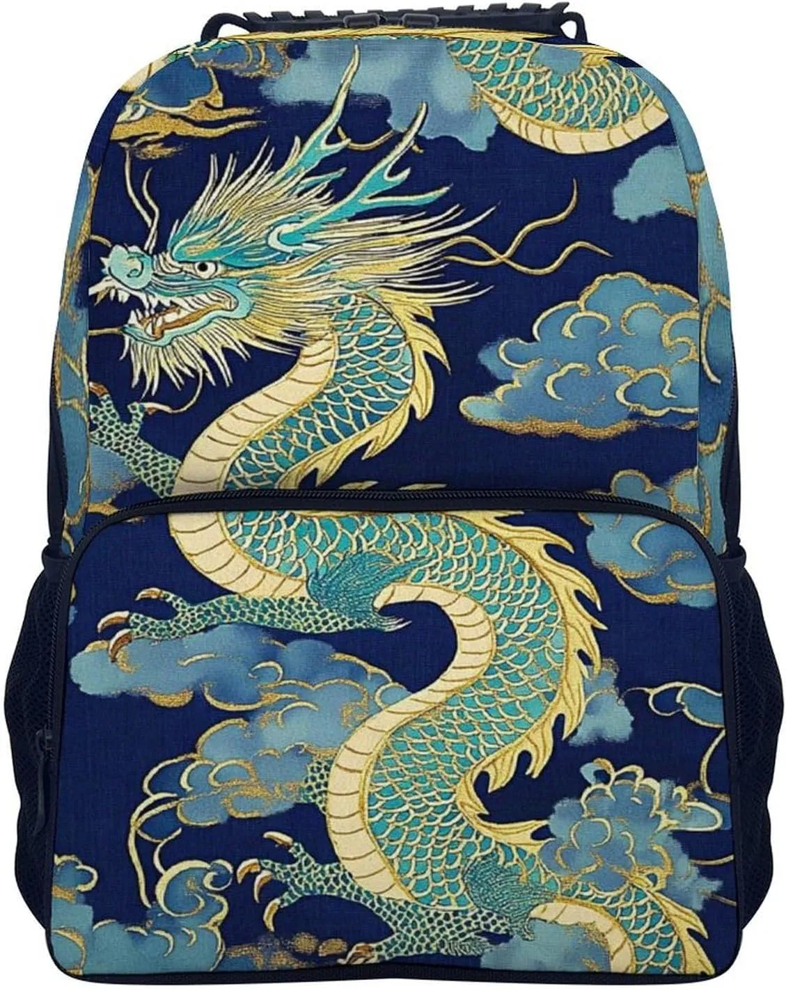 Traditional Chinese Dragon Art Daypack Lightweight Multipurpose Anti-Theft Shoulder Bag Large Capacity Laptop Book Bag Rucksack With Adjustable Shoulder Straps