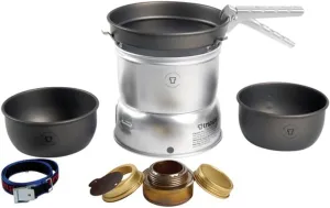 Trangia - 27-7 Ultralight Hard Anodized Camping Cookset | Includes: Alcohol Stove, 2 HA Pots, HA Frypan, Upper & Lower Windshield, Pot Gripper, & Strap
