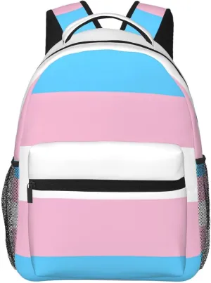 Transgender Pride Flag Backpack Lightweight Laptop Backpack Casual Daypack Travel Double Shoulder Bag For Women Men