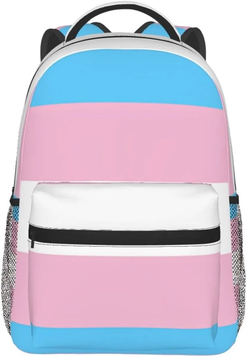 Transgender Pride Flag Backpack Lightweight Laptop Backpack Casual Daypack Travel Double Shoulder Bag For Women Men