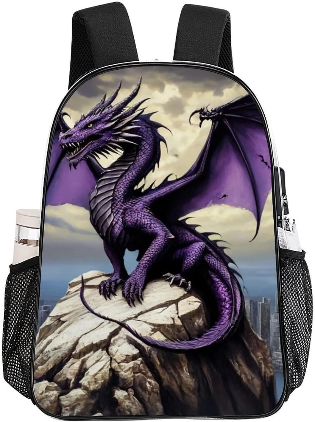 Transparent Daypack Backpack for Trekking Picnic Walking Cycling - Large Capacity Anti-Theft Multipurpose Shoulder Bag, Cool Fierce Evil Dragon King Casual Daypack