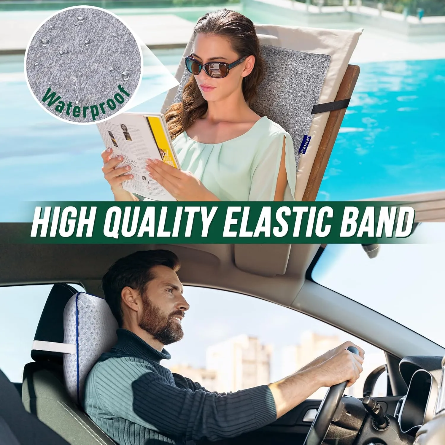 Travel & Camping Cooling Memory Foam Pillow for Backpacking &Airplanes &Beach, Medium Firm Small Camp Bed Pillow for Car Sleeping,Toddler, Breathable Washable Cover, Neck Support Portable Compressible
