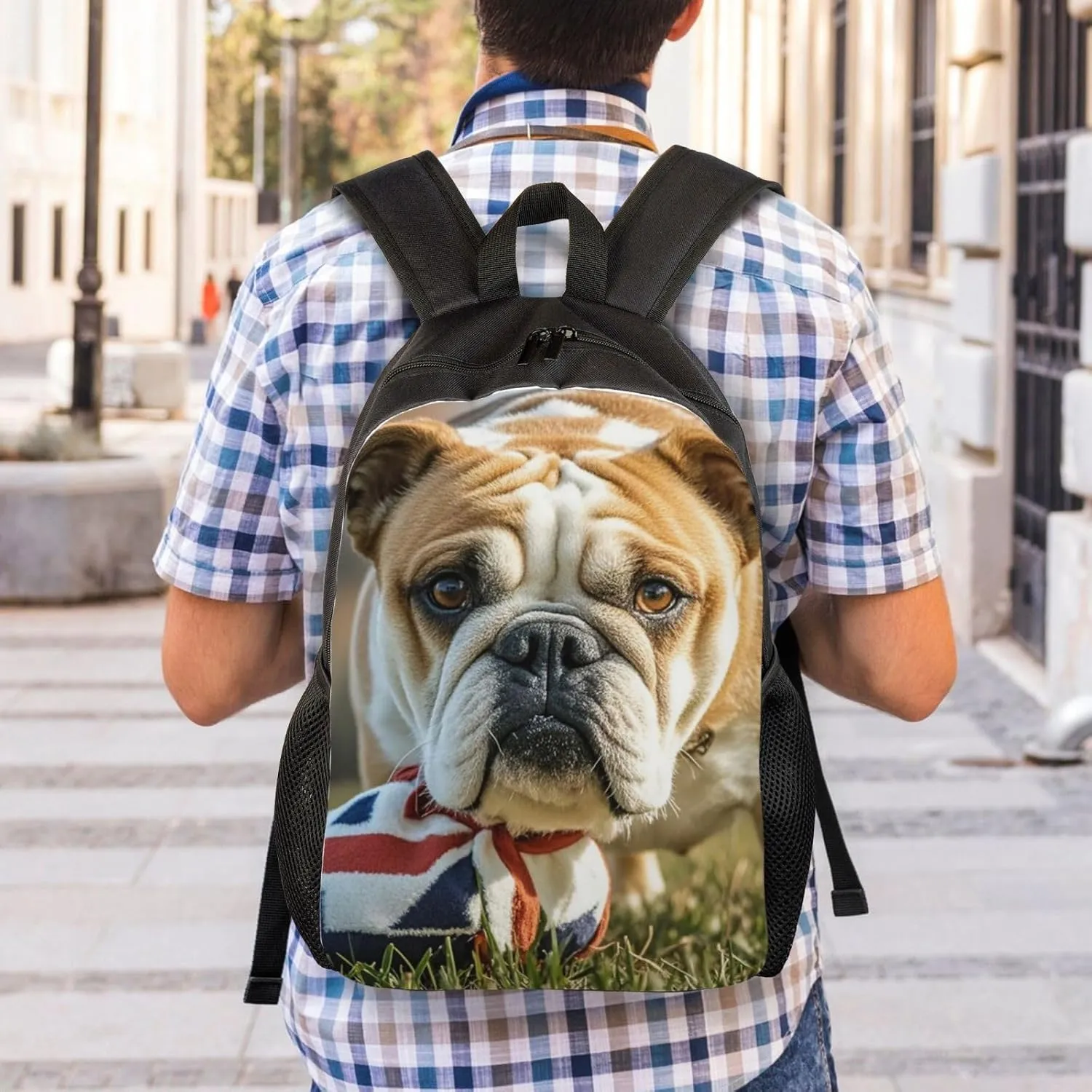 Travel Backpack for Women Men Lightweight 17 inch Laptop Bag English Bulldogs Backpack Casual Daypack