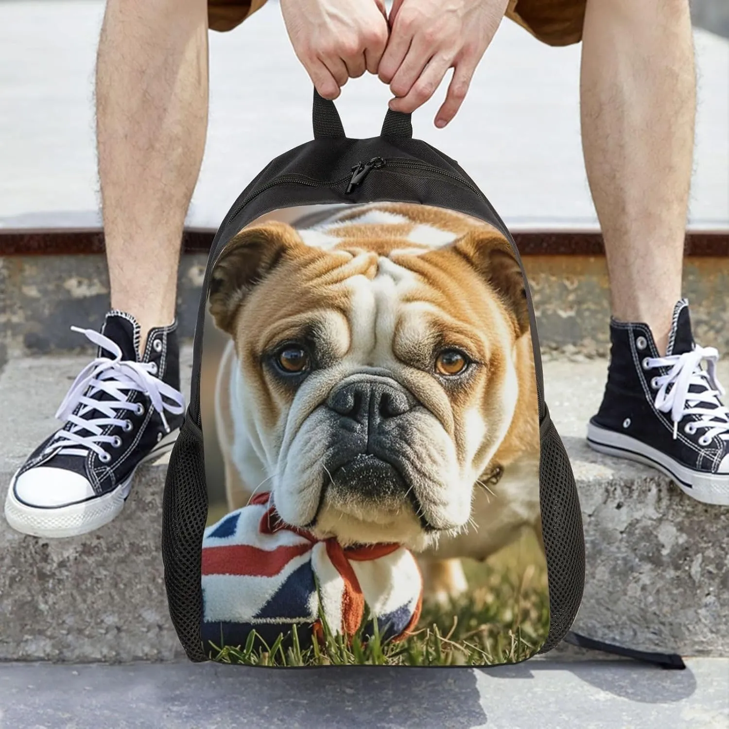Travel Backpack for Women Men Lightweight 17 inch Laptop Bag English Bulldogs Backpack Casual Daypack