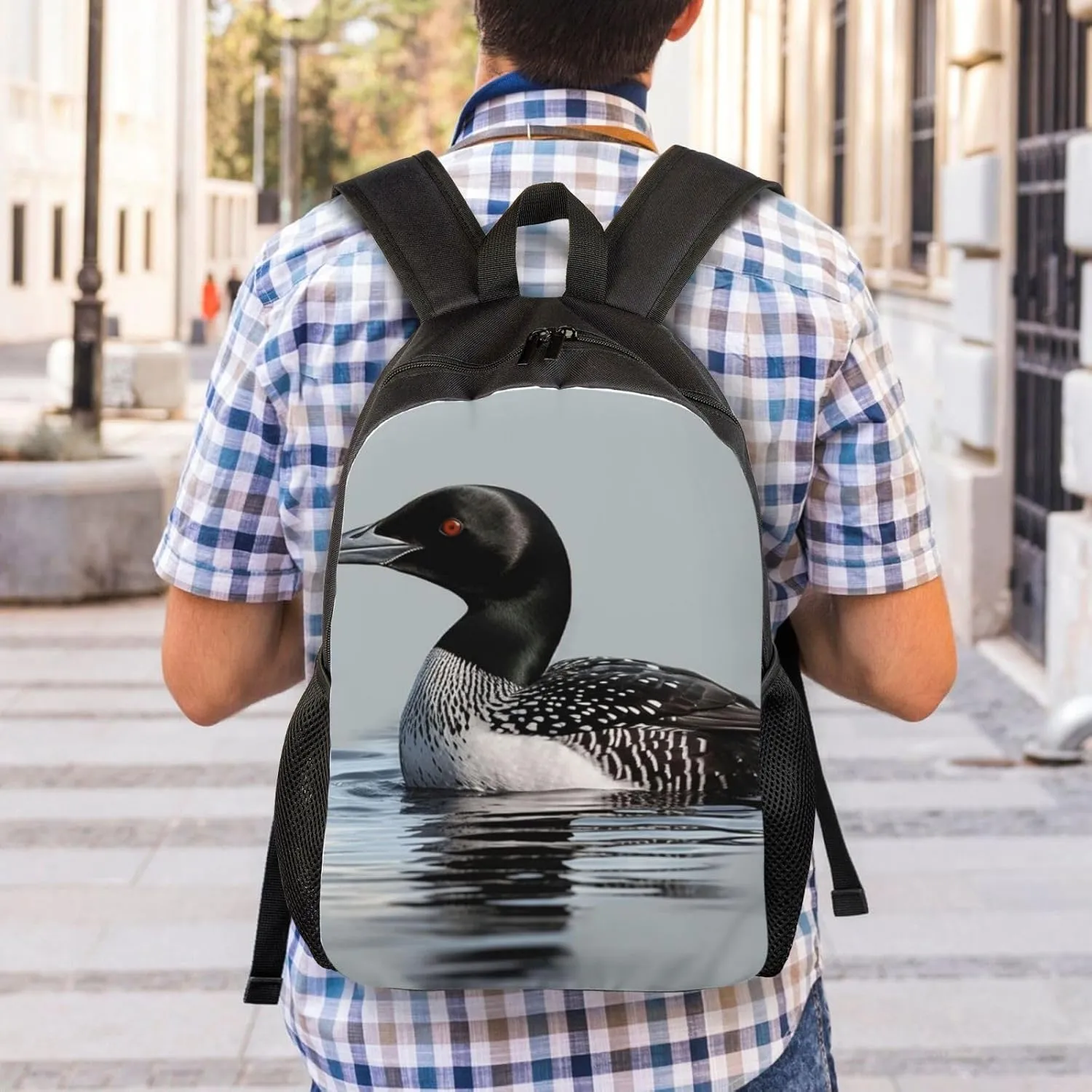 Travel Backpack for Women Men Lightweight 17 inch Laptop Bag Loon Nature Bird Backpack Casual Daypack