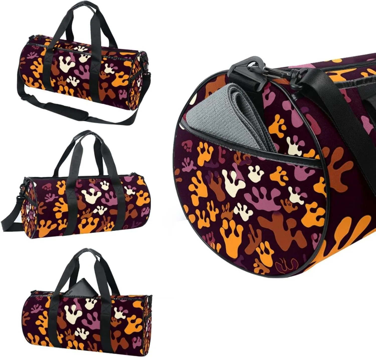 Travel Bag,Mens Gym Bag,Womens Gym Bag,Bones and Paw Print,Sports Bag