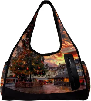Travel Bag,Mens Gym Bag,Womens Gym Bag,Christmas Tree Architecture France,Sports Bag