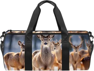 Travel Bag,Mens Gym Bag,Womens Gym Bag,Family Forest Noble Deer,Sports Bag