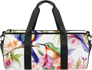Travel Bag,Mens Gym Bag,Womens Gym Bag,Flowers and Birds Flower Bush,Sports Bag