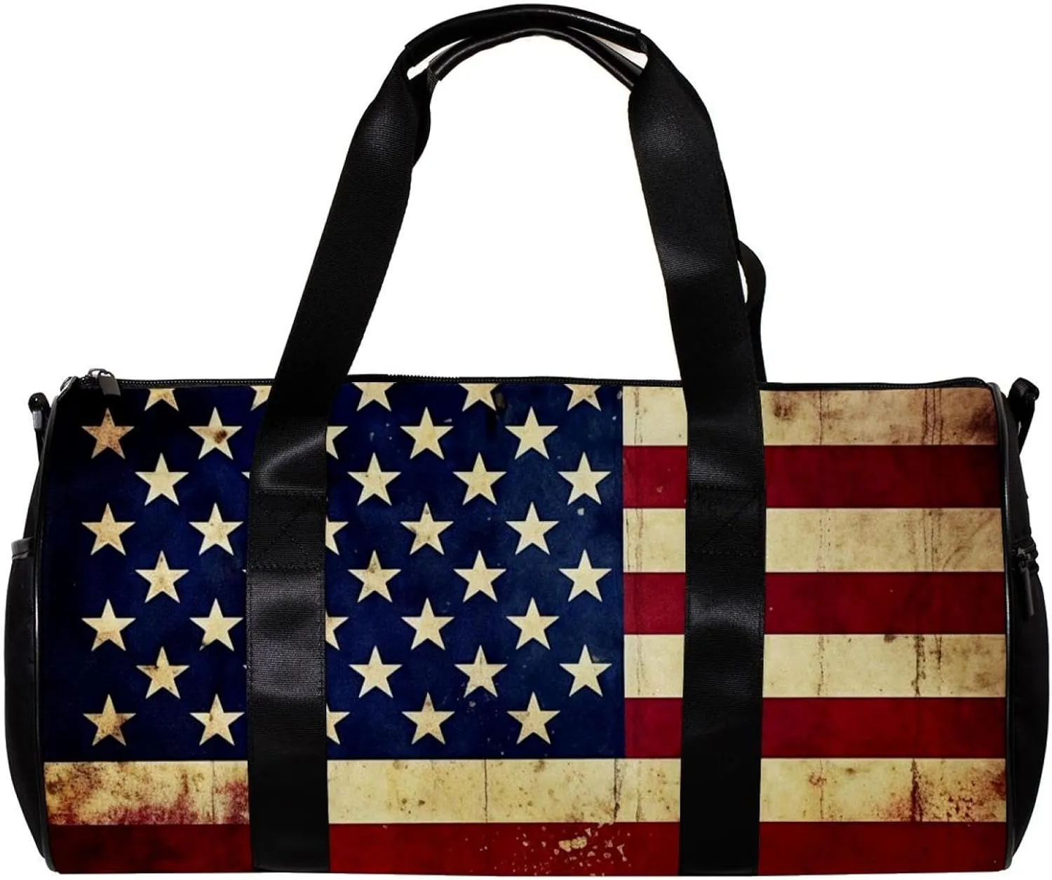 Travel Bag,Mens Gym Bag,Womens Gym Bag,Vintage American Flag Print,Sports Bag