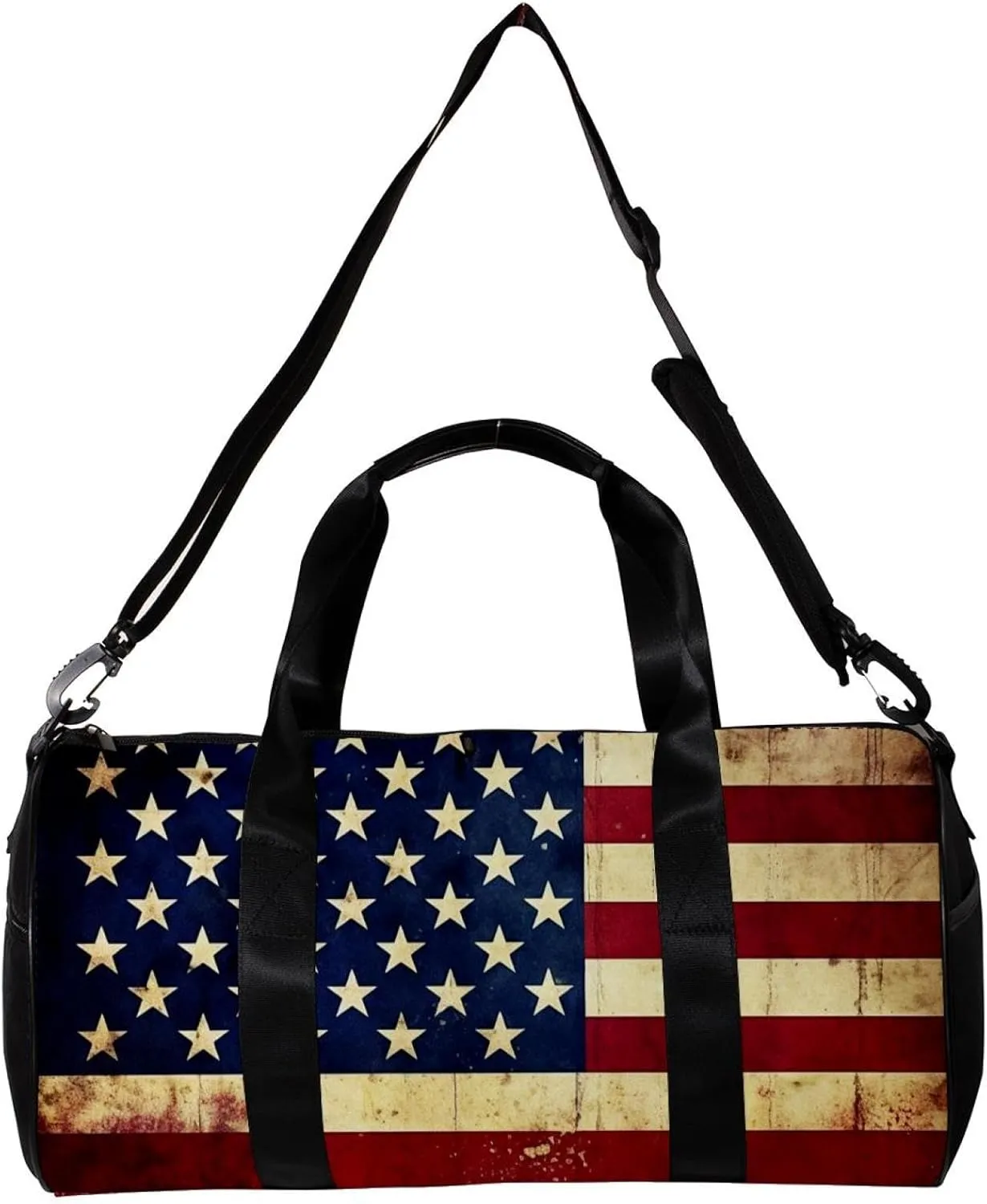 Travel Bag,Mens Gym Bag,Womens Gym Bag,Vintage American Flag Print,Sports Bag