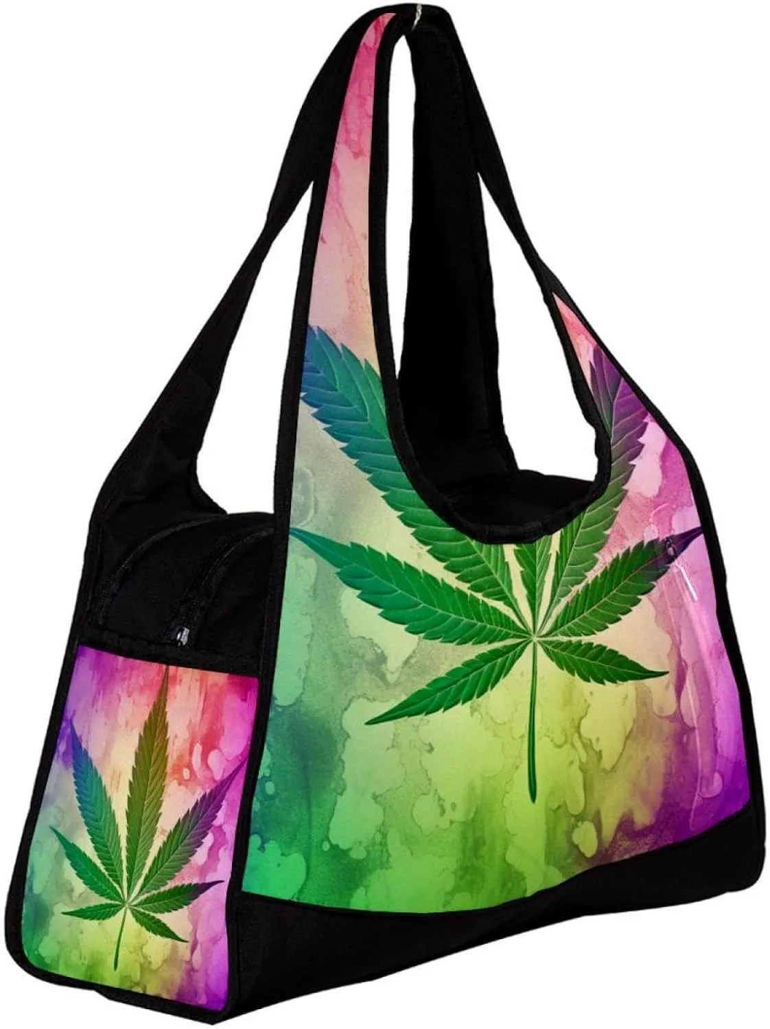 Travel Bag,Mens Gym Bag,Womens Gym Bag,Vintage Plant Purple Leaves,Sports Bag