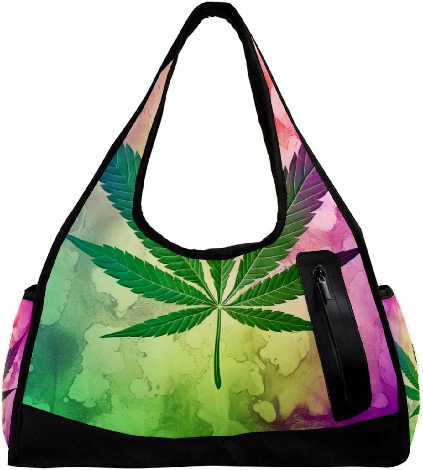 Travel Bag,Mens Gym Bag,Womens Gym Bag,Vintage Plant Purple Leaves,Sports Bag