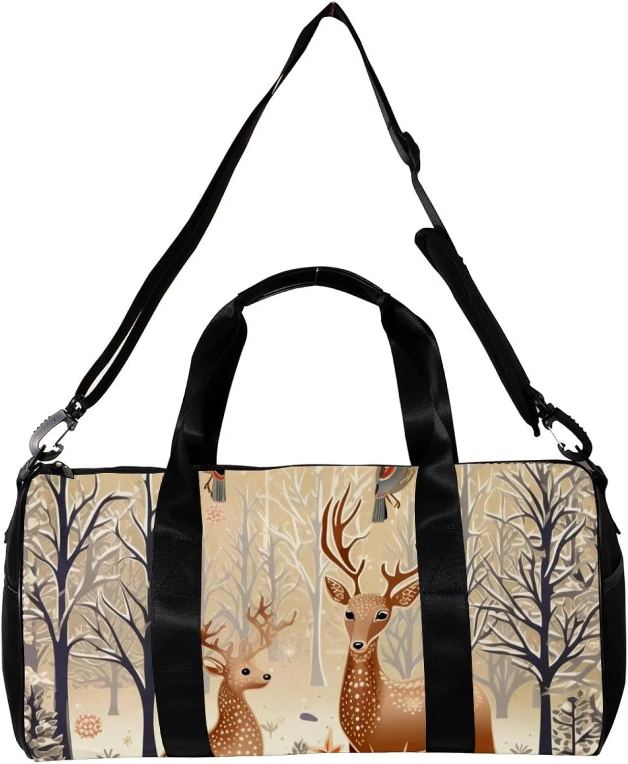Travel Bag,Mens Gym Bag,Womens Gym Bag,Winter Holiday Christmas Tree Deer,Sports Bag