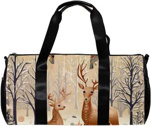 Travel Bag,Mens Gym Bag,Womens Gym Bag,Winter Holiday Christmas Tree Deer,Sports Bag