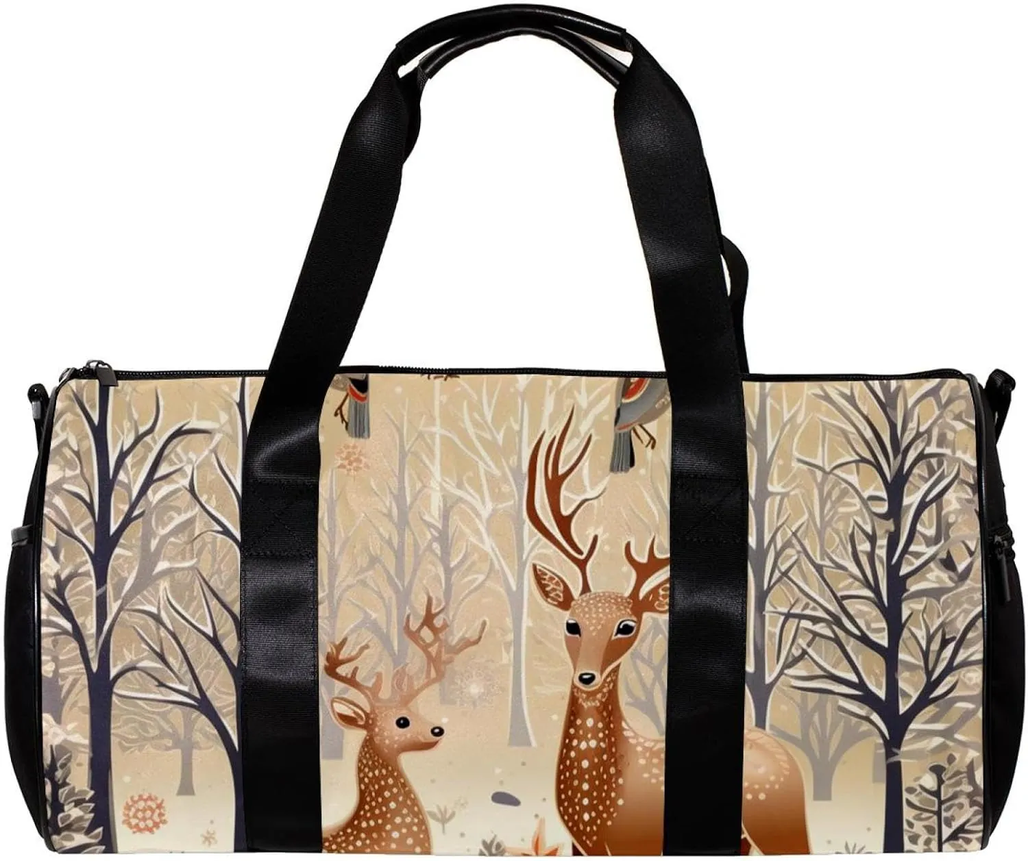 Travel Bag,Mens Gym Bag,Womens Gym Bag,Winter Holiday Christmas Tree Deer,Sports Bag