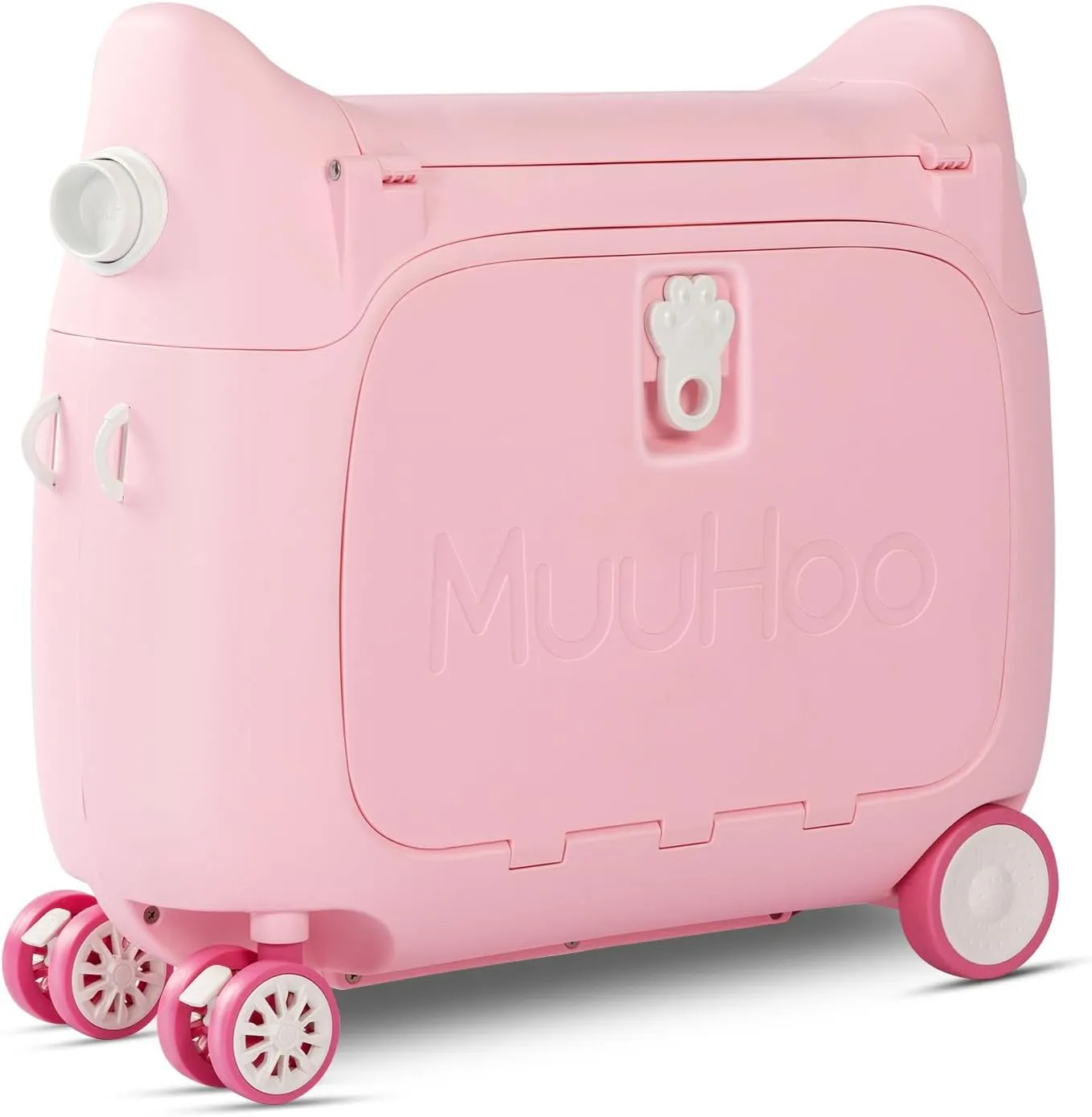 Travel Bundle, Includes Kid's Ride-On Suitcase & In-Flight Bed; Adjustable, Lightweight Crew BackPack - Approved by Many Airlines - Best for Ages 3-7 (Pink)