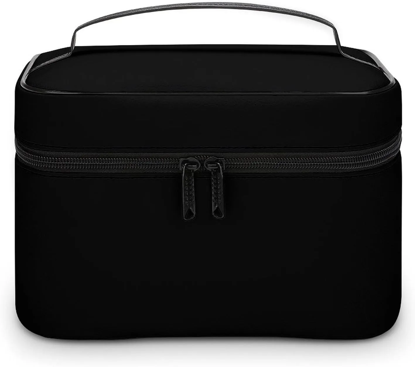 Travel Makeup Bag, Minimalist Solid Black Cosmetic Bags for Women Large Capacity Waterproof Toiletry Bag Make up Organizer