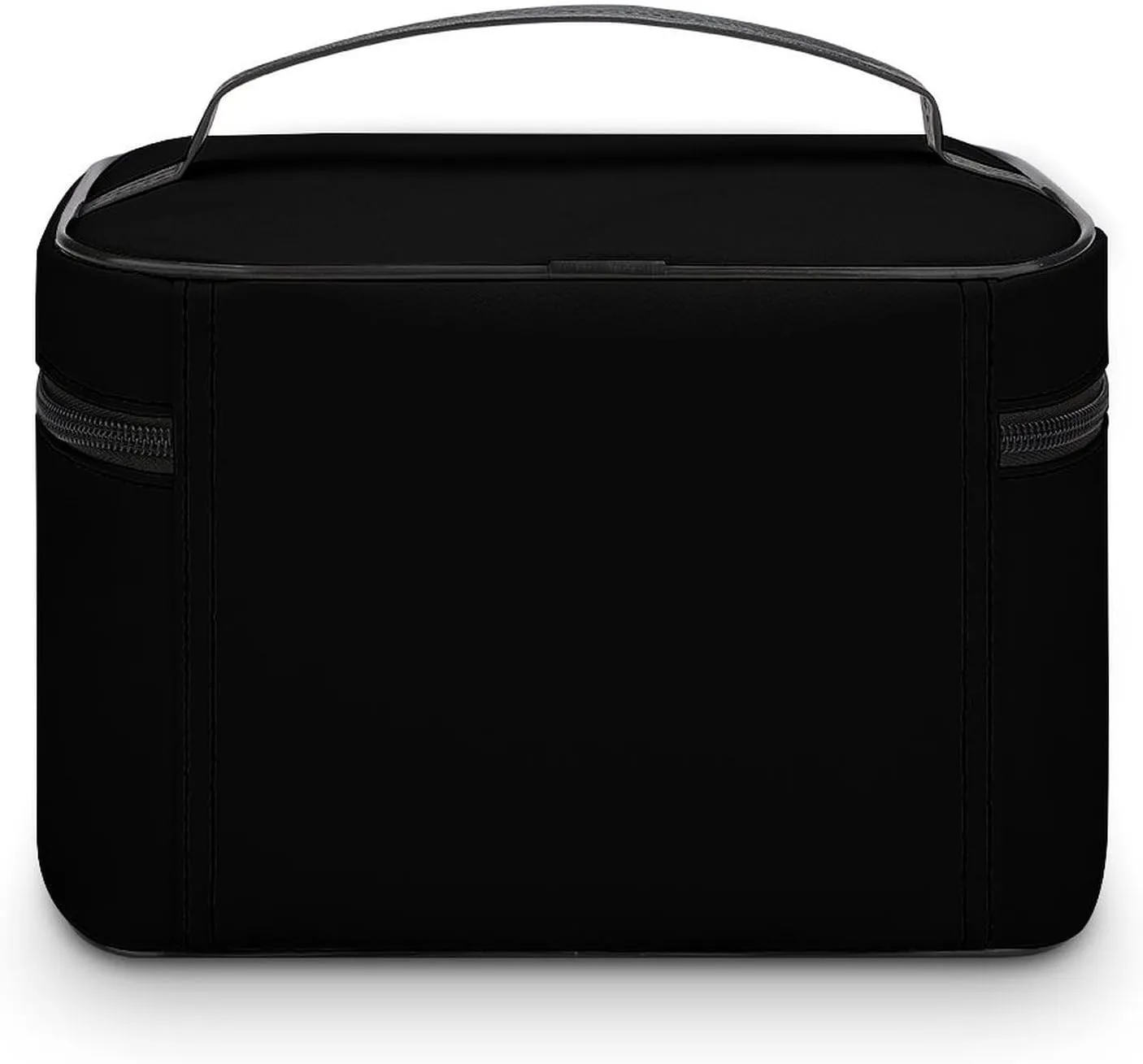 Travel Makeup Bag, Minimalist Solid Black Cosmetic Bags for Women Large Capacity Waterproof Toiletry Bag Make up Organizer