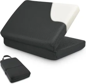 Travel Seat Cushion – Portable Memory Foam Cushion for Soft Support, Cushion Pad for Car Seat, Airplane, Bleacher, Airplane & Stadium Cushion for Long Sitting for Hip, Tailbone, Coccyx, Sciatica