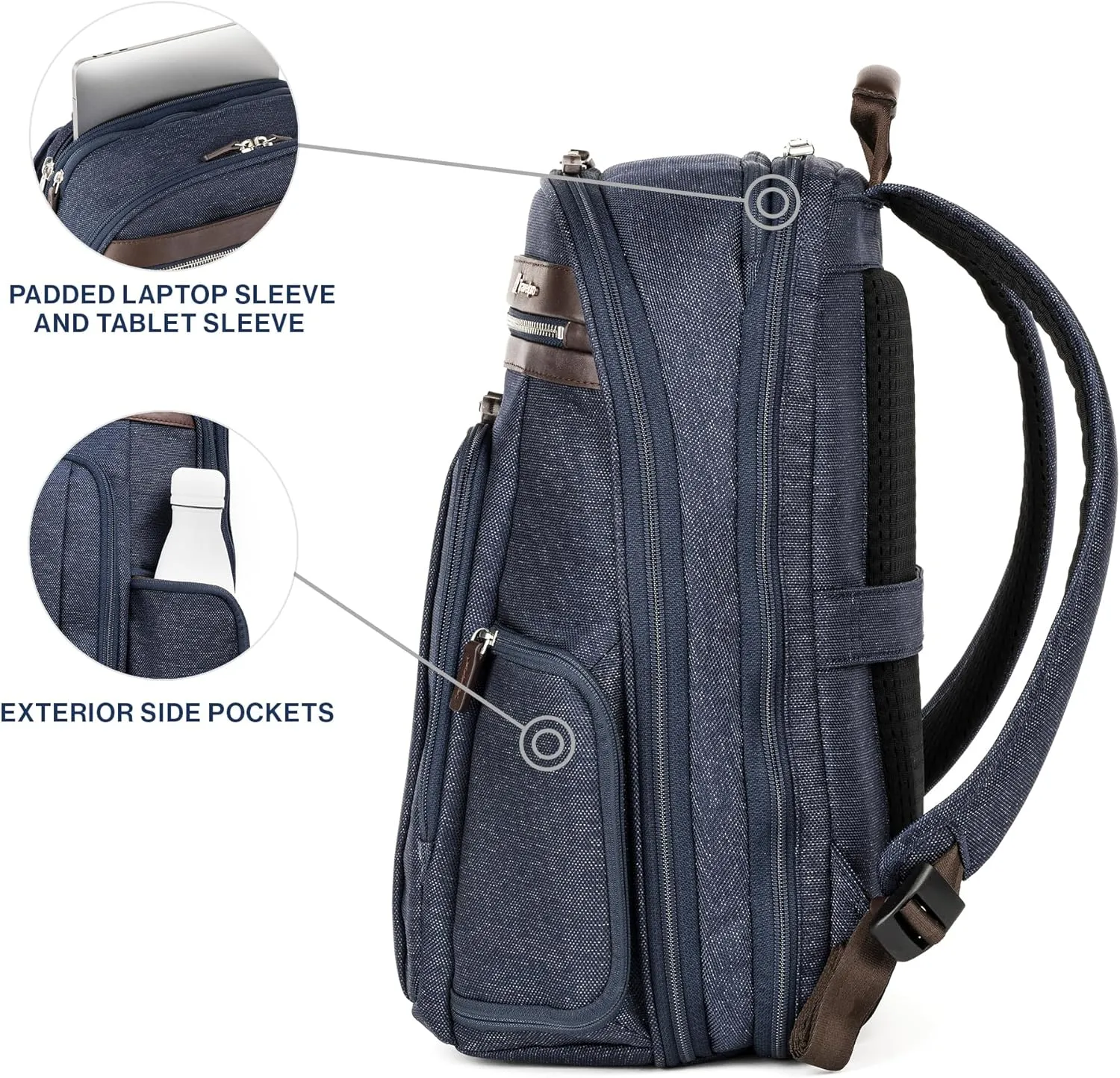 Travelpro Platinum Elite Business Laptop Travel Backpack, Fits up to 16 Inch Laptop, Water Resistant, Men and Women, True Navy Blue