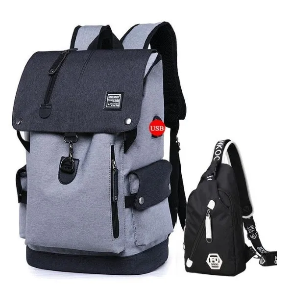 Trendy Travel Backpack Laptop Bag - Fashionable & Functional - Available in Black & Gray