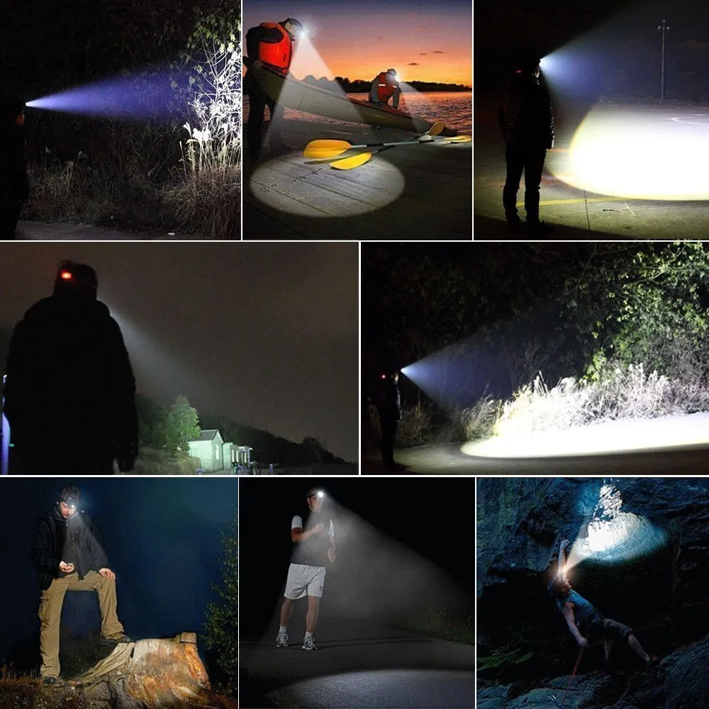 TRILIFE - Lampe torche frontale avec 5 LED, éclairage ultra puissant - parfait pour le camping, la pêche et autre activités nocturnes