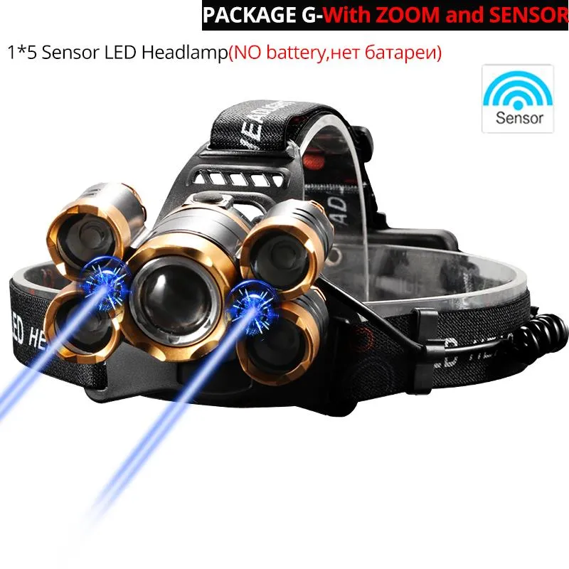 TRILIFE - Lampe torche frontale avec 5 LED, éclairage ultra puissant - parfait pour le camping, la pêche et autre activités nocturnes