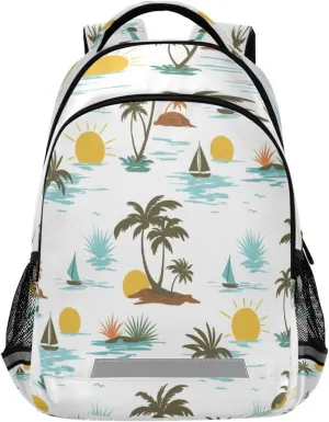 Tropical Trees Design Waterproof Backpack - Casual Outdoor Sports Daypack with Ergonomic Shoulder Straps#555