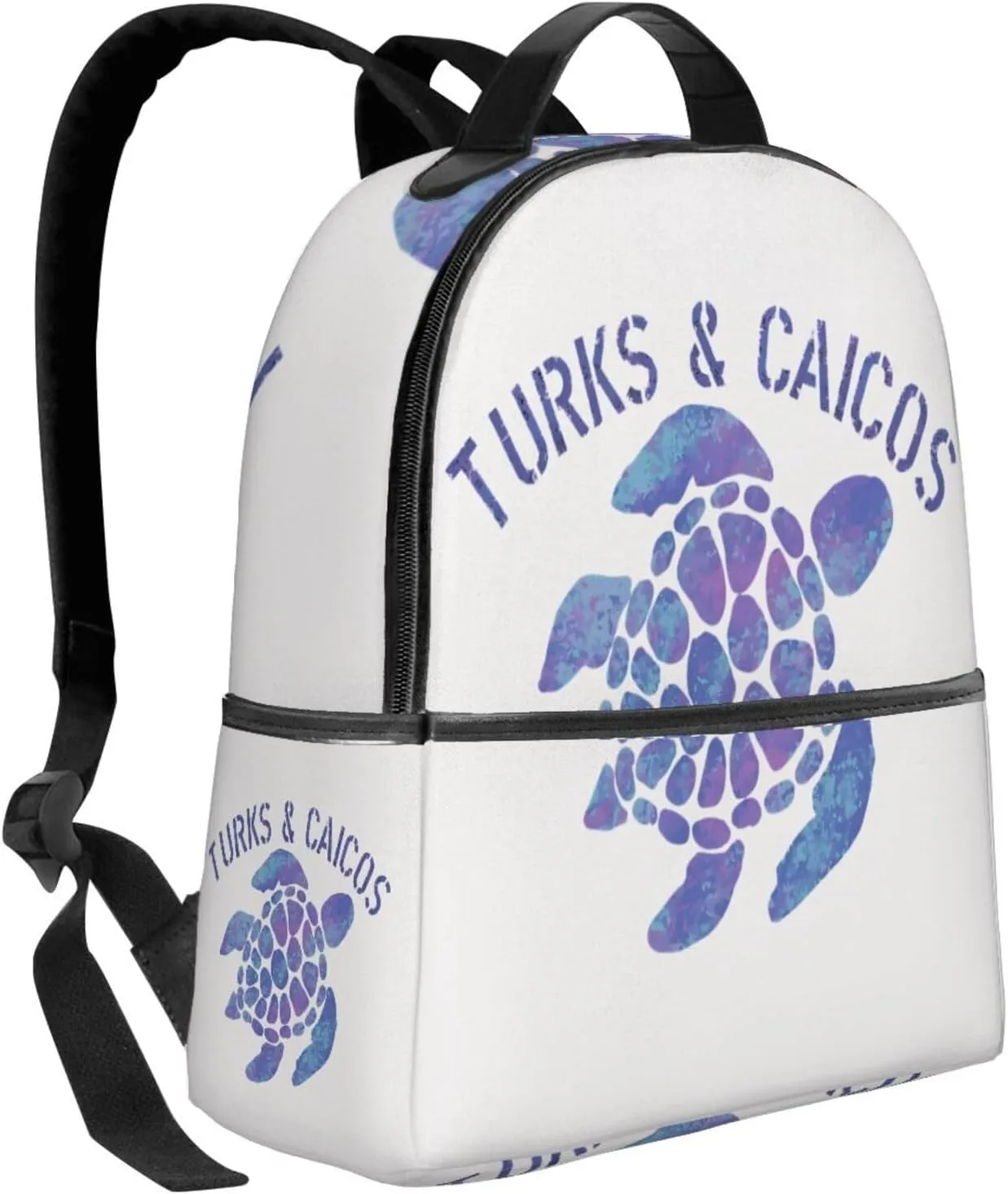 Turks Caicos Islands Flag Turtle Casual Backpack Travel Backpacks Outdoor Sports Rucksack Lightweight Daypack Fashion Carry-on Bag for Weekender Traveling