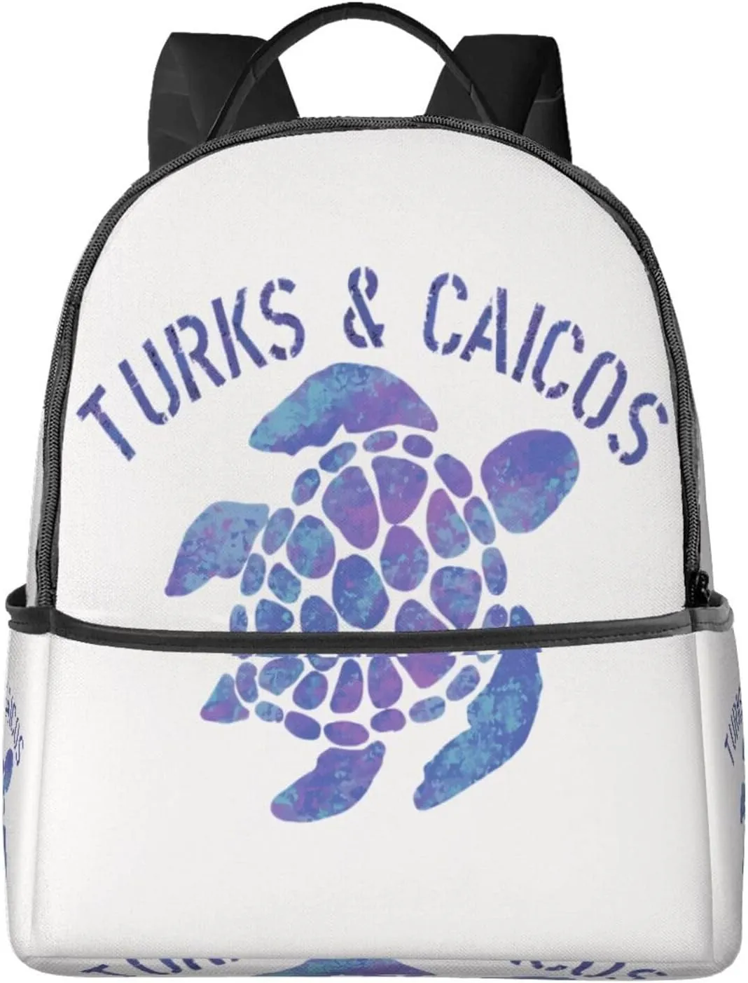 Turks Caicos Islands Flag Turtle Casual Backpack Travel Backpacks Outdoor Sports Rucksack Lightweight Daypack Fashion Carry-on Bag for Weekender Traveling