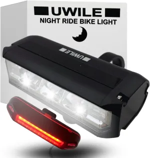 Ultra Bright Bike Light for Night Riding Led Rechargeable lamp for Bycicles Waterproof Multiple Modes Flashlight. Firm Bracket for Tubular Handlebar MTB, Road Cyclocross, Ebike, Mini Bike
