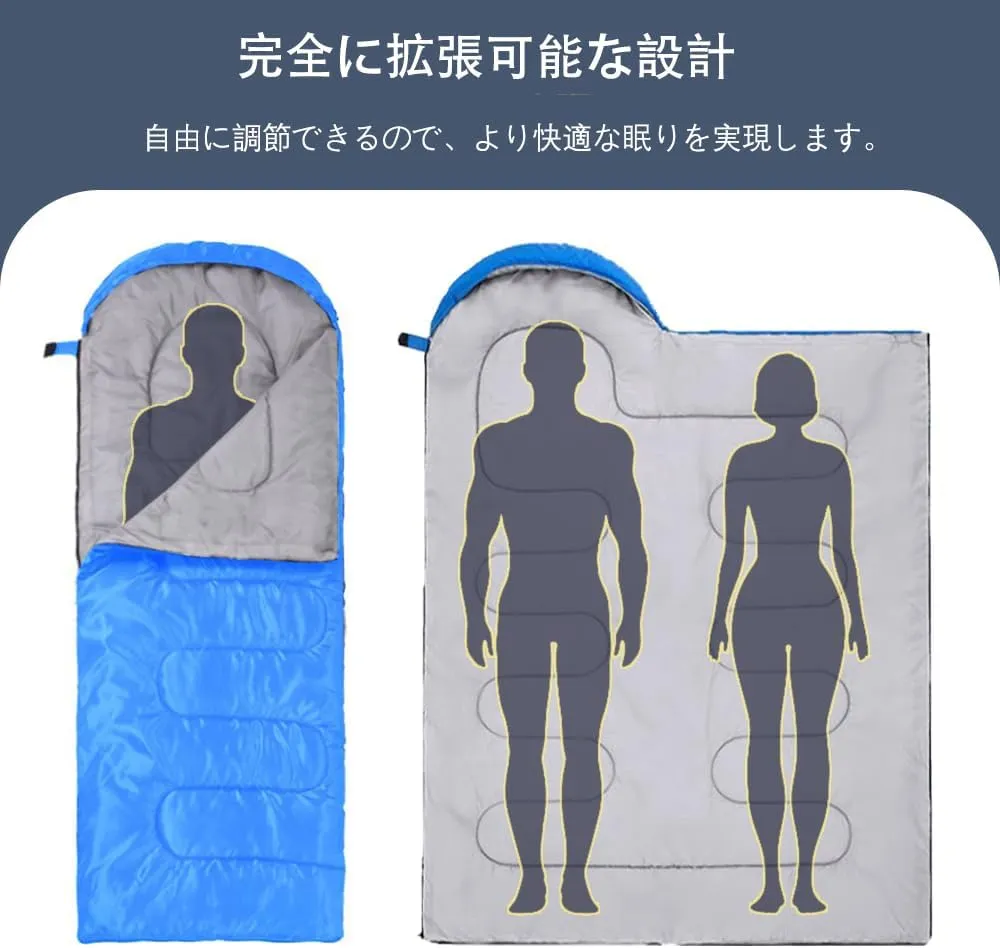 Ultra Light Sleeping Bag for Backpacking Compartment for Adults 170T Envelope 4 Seasons Hooded Travel Dirt-Proof Spacious and Comfortable Warm and Windproof