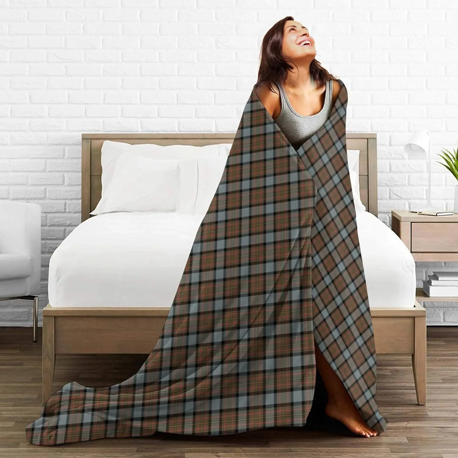 Ultra Soft Plush Throw, Maclaren Weathered Tartan Blanket Flannel Warm for Chair/Bed/Couch/Sofa 80"x60"