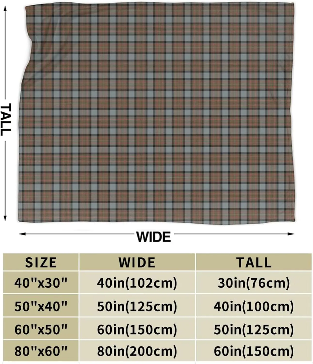 Ultra Soft Plush Throw, Maclaren Weathered Tartan Blanket Flannel Warm for Chair/Bed/Couch/Sofa 80"x60"