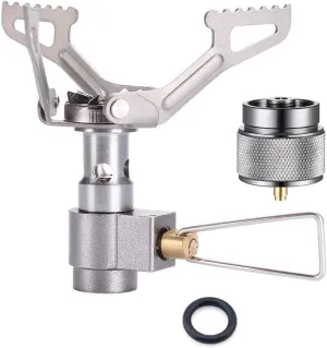 Ultralight Backpacking Camping Stove 2700W Titanium Built for Outdoor Hiking Cooking with Extra O-Ring and Gas Canister Converter